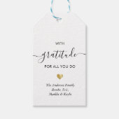 名前をカスタムする感謝スモダンクリプトありがとう金ゴールド ギフトタグ (正面)