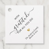 名前をカスタムする感謝スモダンクリプトありがとう金ゴールド フェイバータグ (正面)