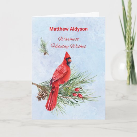 名前をカスタムする感謝ビジネスクリスマス カード (正面)