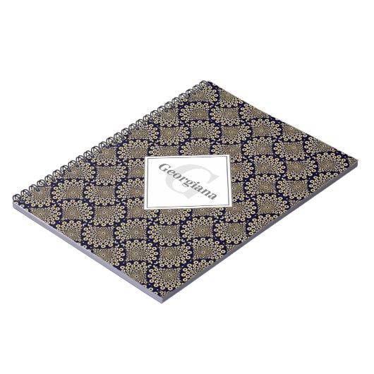 名前をカスタムする我々はあなたを見ている海軍と金ゴールドレトロ ノートブック (左側)