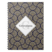 名前をカスタムする我々はあなたを見ている海軍と金ゴールドレトロ ノートブック (正面)