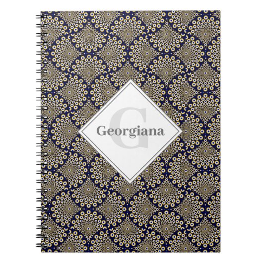 名前をカスタムする我々はあなたを見ている海軍と金ゴールドレトロ ノートブック (正面)