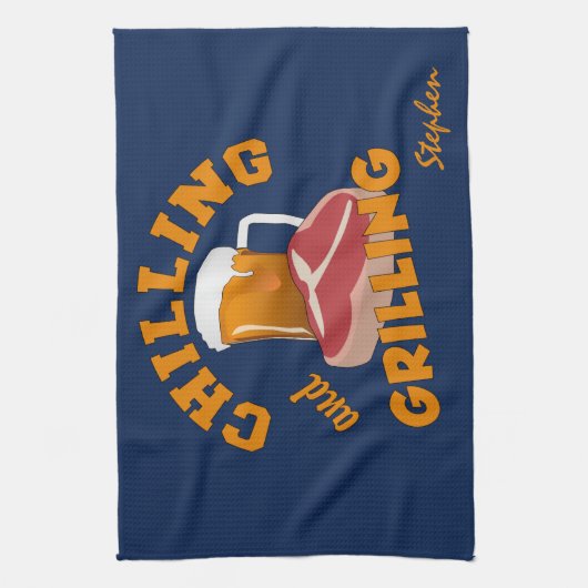 名前をカスタムする手タオルを冷やし及び焼きます キッチンタオル (縦)