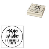 名前をカスタムする手作り愛で作られたボホラウンド ラバースタンプ (押印)