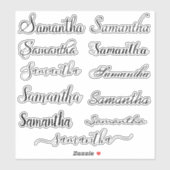 名前をカスタムする手書きスクリプトノートパソコンタンブラー シール (シート)