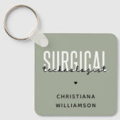 名前をカスタムする手術技術者Med Surg Tech キーホルダー (正面)