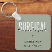 名前をカスタムする手術技術者Med Surg Tech キーホルダー (正面)