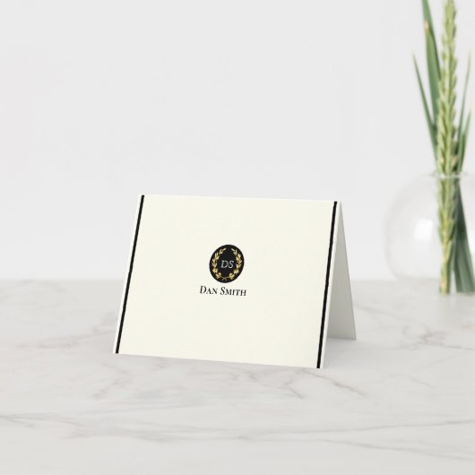 名前をカスタムする折り畳みノートカード サンキューカード (正面)