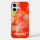 名前をカスタムする抽象芸術カラフルレトロレッドオレンジ Case-Mate iPhoneケース (裏面)