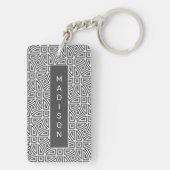 名前をカスタムする抽象芸術パターンキーチェーン キーホルダー (裏面)