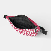 名前をカスタムする抽象芸術フローラエレガントマゼンタレッド ファニーパック (見開き)