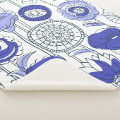 名前をカスタムする抽象芸術フローラブルーパープルアートかわいい シェルパブランケット (3/4)