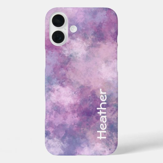名前をカスタムする抽象芸術ブルー、薄紫、ピンク Case-Mate iPhoneケース (裏面)