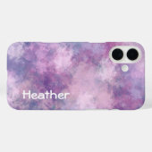 名前をカスタムする抽象芸術ブルー、薄紫、ピンク Case-Mate iPhoneケース (裏面 (横))