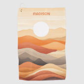 名前をカスタムする抽象芸術景観イラストレーション ゴルフタオル (正面)