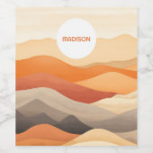 名前をカスタムする抽象芸術景観イラストレーション ワインラベル (シングルラベル)