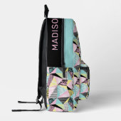 名前をカスタムする抽象芸術熱帯パターン プリントバックパック (左)