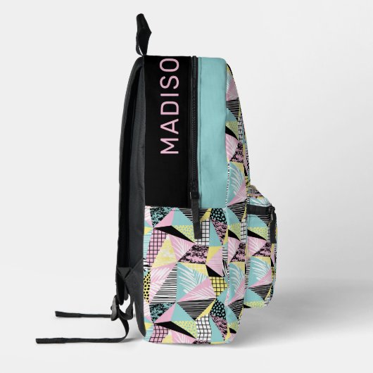 名前をカスタムする抽象芸術熱帯パターン プリントバックパック (左)