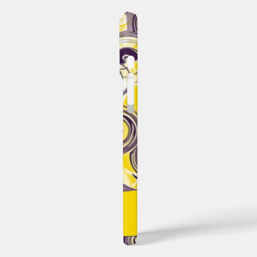 名前をカスタムする抽象芸術紫転が黄色の波 Case-Mate iPhoneケース (裏面 / 左)