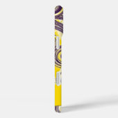 名前をカスタムする抽象芸術紫転が黄色の波 Case-Mate iPhoneケース (裏面 / 右)