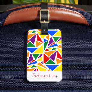 名前をカスタムする抽象芸術LGBTQレインボープライドカラー ラゲッジタグ
