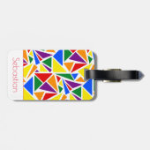 名前をカスタムする抽象芸術LGBTQレインボープライドカラー ラゲッジタグ (裏面横)