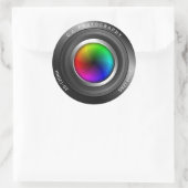 名前をカスタムする撮影者カラーホイールカメラレンズ ラウンドシール (バッグ)