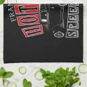 名前をカスタムする改造スピードショップガスステーションガレージ キッチンタオル (折り畳み)