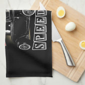 名前をカスタムする改造スピードショップガスステーションガレージ キッチンタオル (四つ折り)