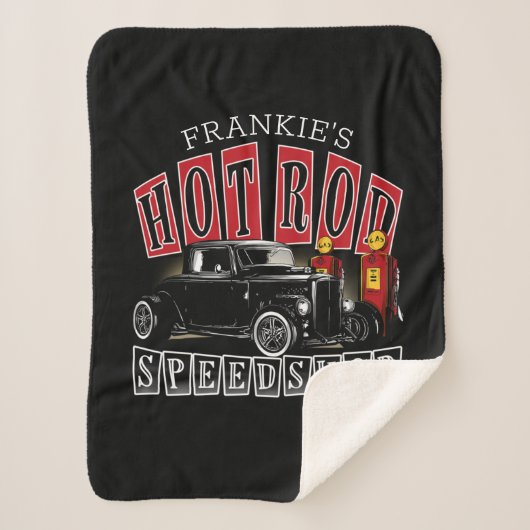 名前をカスタムする改造スピードショップガスステーションガレージ シェルパブランケット (正面)