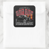 名前をカスタムする改造スピードショップガスステーションガレージ スクエアシール (バッグ)