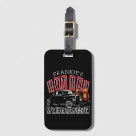 名前をカスタムする改造スピードショップガスステーションガレージ ラゲッジタグ