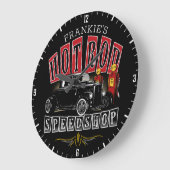 名前をカスタムする改造スピードショップガスステーションガレージ ラージ壁時計 (傾斜)