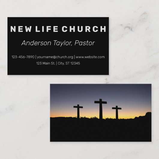 名前をカスタムする教会宗教 名刺 (正面/裏面)