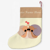 名前をカスタムする文字クリスマスストッキングカップルカタツムリ スモールクリスマスストッキング (裏面)