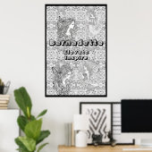 名前をカスタムする文字ジャイアントフェアリーカラーリングポスター ポスター (ホームオフィス)