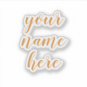 名前をカスタムする文字スクリプトウォーターボトルシール シール (正面)