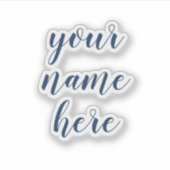 名前をカスタムする文字スクリプトウォーターボトルシール シール (正面)