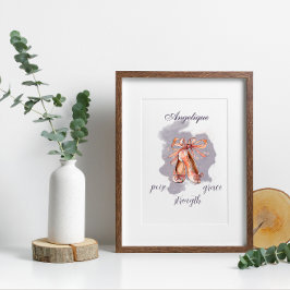 名前をカスタムする文字バレエポインテシューズバレリーナ フォトプリント           