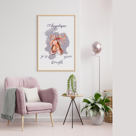 名前をカスタムする文字バレエポインテシューズバレリーナ ポスター