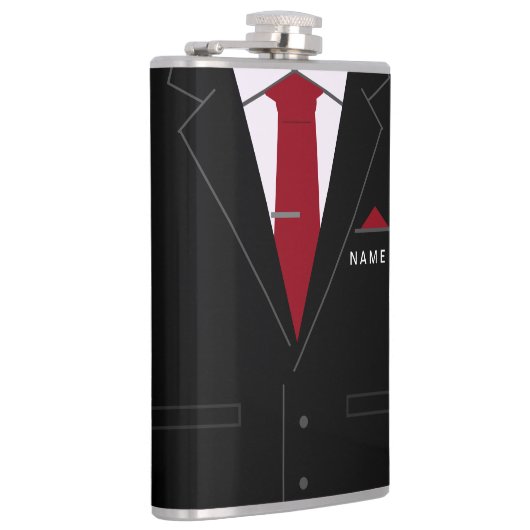 名前をカスタムする文字フラスコ（スーツとネクタイ付き） フラスク (右)