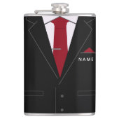 名前をカスタムする文字フラスコ（スーツとネクタイ付き） フラスク (正面)
