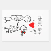 名前をカスタムする文字包装紙シート対 ラッピングペーパーシート (正面)