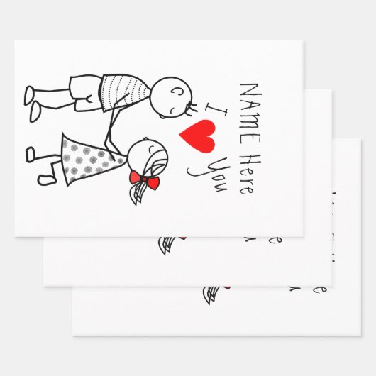 名前をカスタムする文字包装紙シート対 ラッピングペーパーシート (セット)