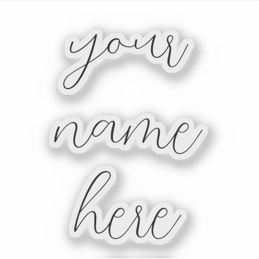 名前をカスタムする文字手書きシックなウォーターボトル シール (正面)
