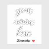 名前をカスタムする文字手書きシックなウォーターボトル シール (シート)