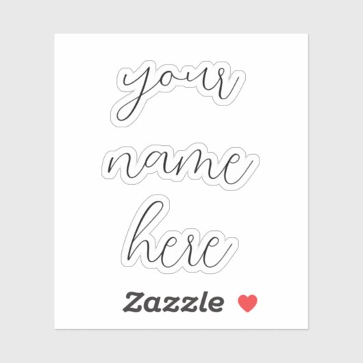 名前をカスタムする文字手書きシックなウォーターボトル シール (シート)