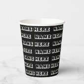 名前をカスタムする文字白黒パターン誕生日 紙コップ (左)