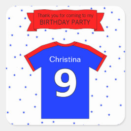 名前をカスタムする文字9th誕生日パーティー スクエアシール