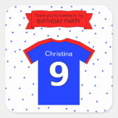 名前をカスタムする文字9th誕生日パーティー スクエアシール (正面)